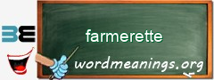 WordMeaning blackboard for farmerette